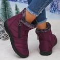 thumbnail image 2 of Rokment Women's Winter Snow Boots Cold Weather Thermal Plush Lined Lightweight Non Slip Zip up Wedge Low Heel Mid Calf Short Booties for Elderly Women Work Walking Purple Size 6, 2 of 5