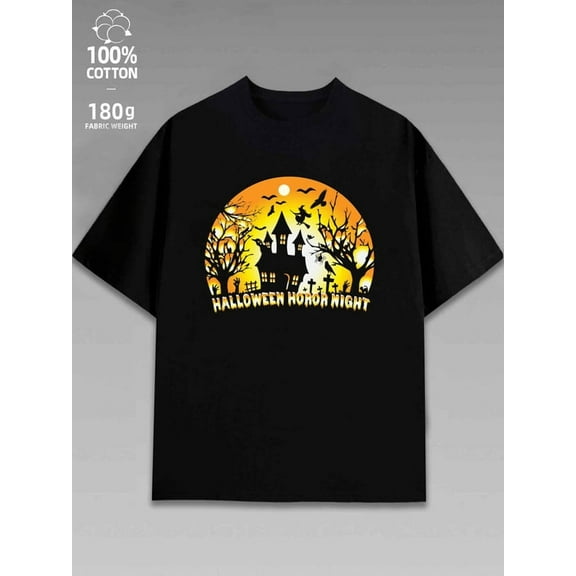 halloween t-shirt t-shirts for men black Breathable And Quick Dry Short Sleeve Crew Neck Tees, Moisture Wicking Tops For