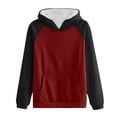thumbnail image 4 of Timegard Sweatshirts for Women Long Sleeve Hoodies Pullover Fall Color Block Loose Tops with Pockets, 4 of 4