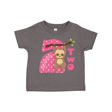 

Inktastic Pink Sloth 2nd Birthday Gift Toddler Toddler Girl T-Shirt