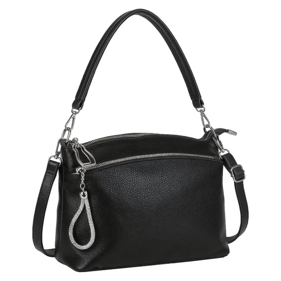 Black Shoulder Bag for Women, Crossbody Bags Purse, Underarm Handbag with Adjustable Strap for Work Travel Shopping, PU Leather, Gift for Her