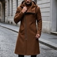 thumbnail image 3 of Hulanddfd Men's Faux Leather Trench Coat Hooded Zip Up Long Windbreaker Casual Fall Winter Outerwear, 3 of 8