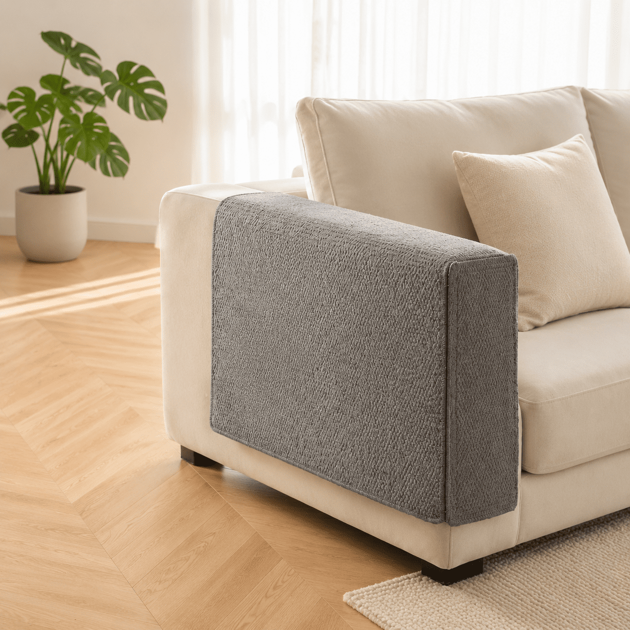 Grey 7.1 Cat Scratch Pad Couch Sofa Armrest Corner Protector Carpet Scratcher