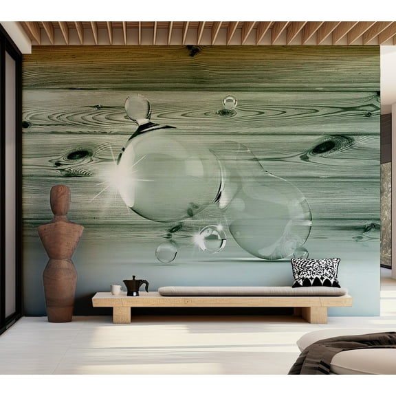 Tiptophomedecor Background & Patterns Wallpaper Wall Mural - Drops Of Water On Wood