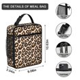 thumbnail image 3 of Brown and Brown Leopard Print Insulated Lunch Bag for Men Women,Waterproof Lunch Box for Work,Picnic or Travel,Thermal Insulation,10.63x9.06x3.54 Inches, 3 of 5