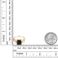 thumbnail image 3 of Gem Stone King 2.17 Cttw Black Onyx and White Diamond 3-Stone Ring for Women | 18K Yellow Gold Plated Silver  | Gemstone Birthstone | 9X7MM Emerald Cut and 2MM Round | Available in Size 5-9 | Size 7, 3 of 5