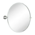 thumbnail image 5 of Round Pivot Bathroom Mirror Chrome Circle Metal Framed Tilting Beveled Vanity Mirrors 24", 5 of 6