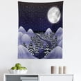 thumbnail image 1 of Northwoods Tapestry, Snowfall at Midnight Spruce Pine Trees Among the Hills Dark Forest, Fabric Wall Hanging Decor for Bedroom Living Room Dorm, 5 Sizes, Indigo Lilac Pale Grey, by Ambesonne, 1 of 1