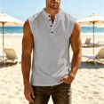 thumbnail image 2 of Men's Sleeveless Tank Tops Casual Summer Workout Beach Shirts for Outdoor Activities Daily Wear Gym Use Light Gray 2XL, 2 of 8