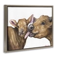 thumbnail image 3 of Stupell Industries Happy Cow Mother & Calf Animals & Insects Painting Brown Floater Framed Canvas Art Print Wall Art, 31 x 25, 3 of 9