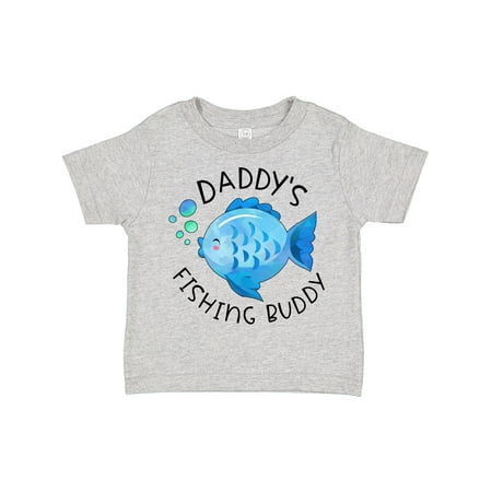 

Inktastic Daddy s Fishing Buddy with Cute Blue Fish Boys or Girls Toddler T-Shirt