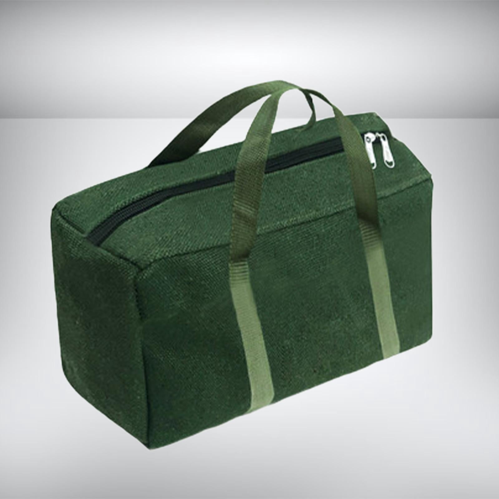 simhoa Canvas Tool Storage Bag Zipper Handbag Multipurpose Waterproof Wide Mouth Opening for Plumber Technicians Professional Green 50x30x25cm