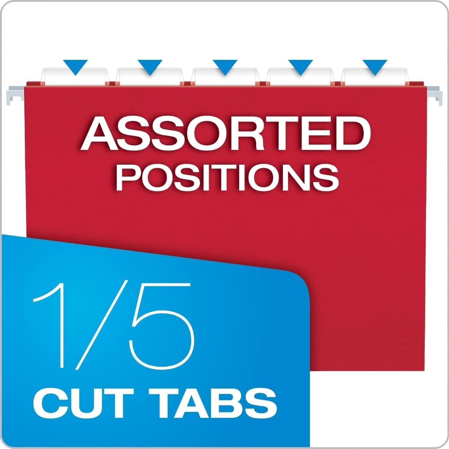 Hanging File Folders Letter Size with 1/5 Cut Adjustable Tabs, 8.5 X 11-12 Assorted Colors, 100 Pack