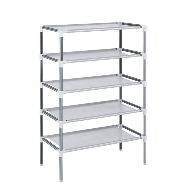 Estante para zapatos Niveles para el hogar Estante para zapatos Organizador de almacenamiento no tejido de acero inoxidable, 5 Niveles Noticed HA005098-03B
