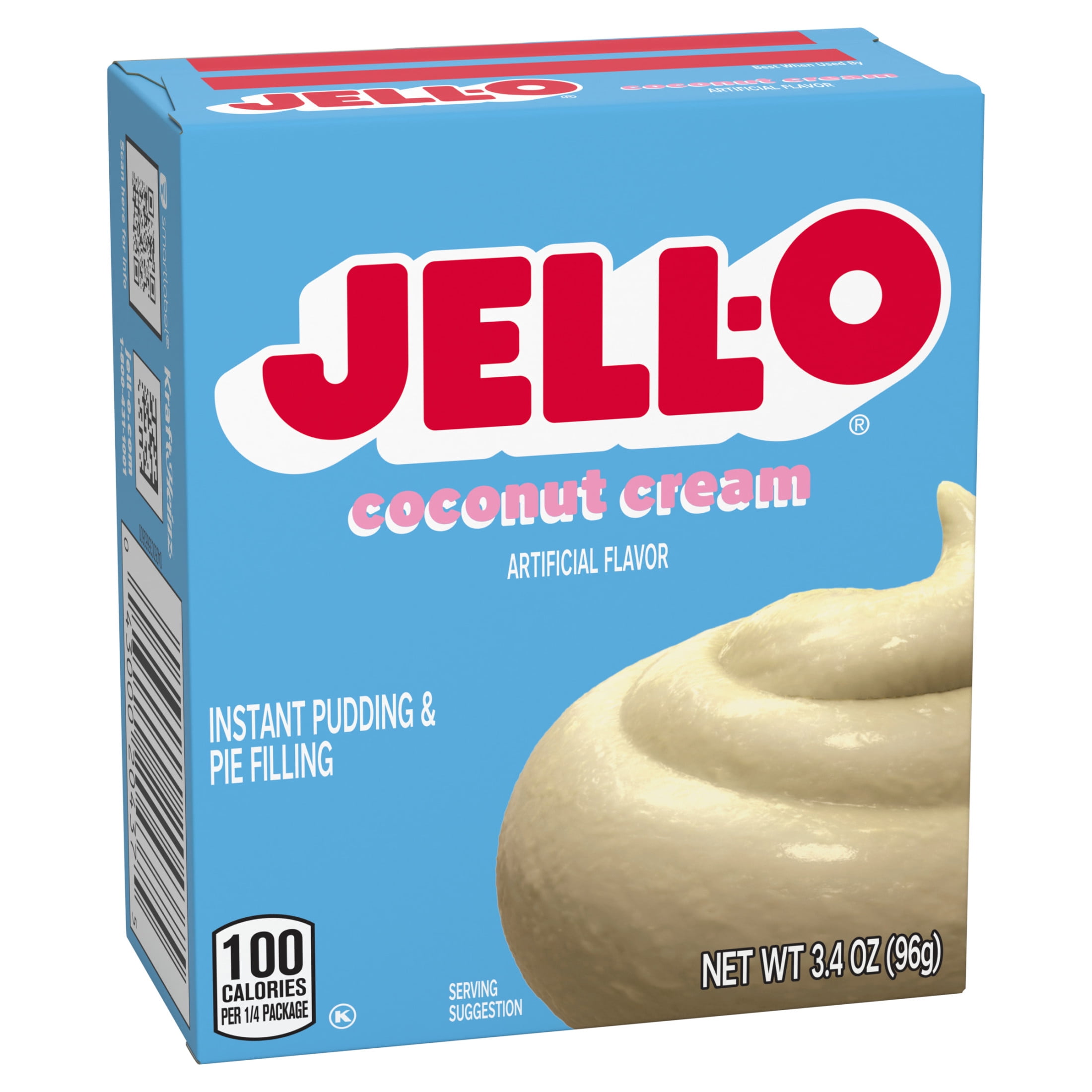 Jell-O Coconut Cream Artificially Flavored Instant Pudding & Pie Filling Mix, 3.4 oz Box