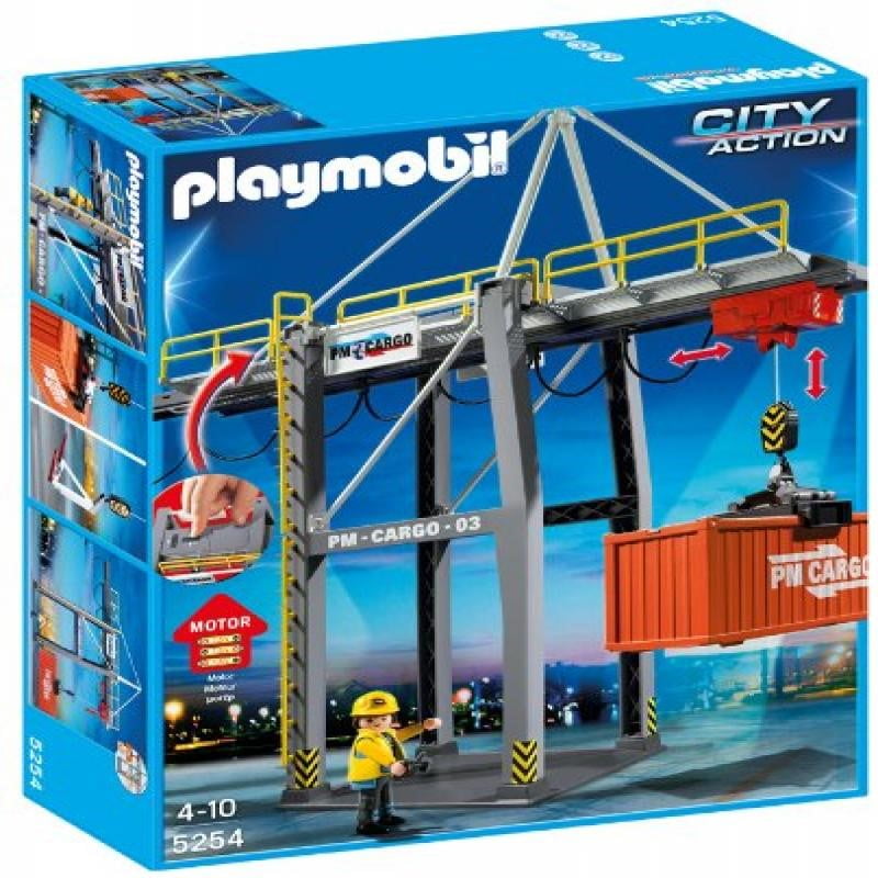 playmobil cargo ship with loading crane
