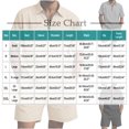 thumbnail image 3 of FRSASU Men's 2 Piece Sweatsuits Outfits Jacquard Checkerboard Short Sleeve Zip Polo Shirt Sweatshirt Joggers Sweatshorts Tracksuit Set Gray, 3 of 7
