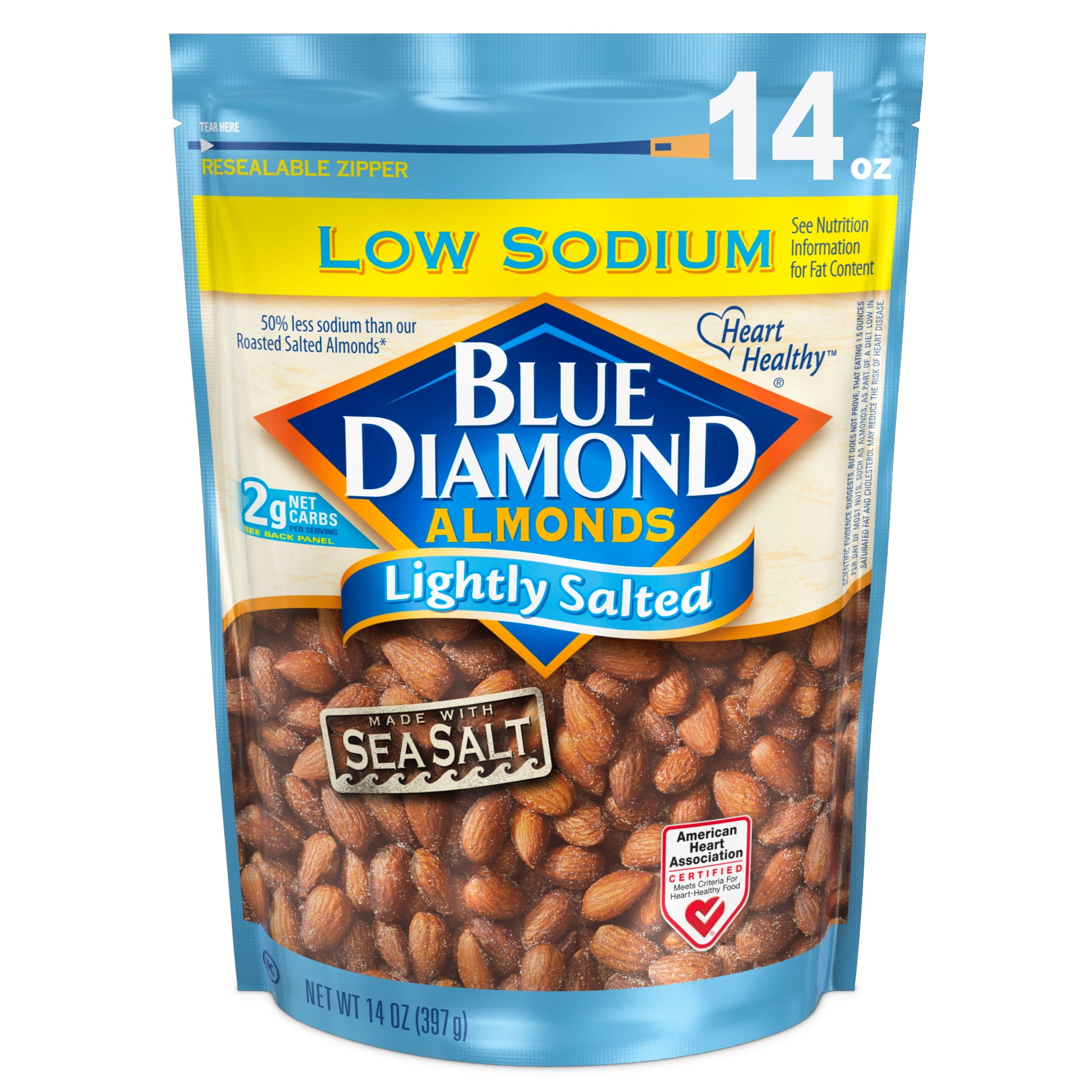 Blue Diamond Almonds Lightly Salted with Sea Salt Almonds, 14 Oz