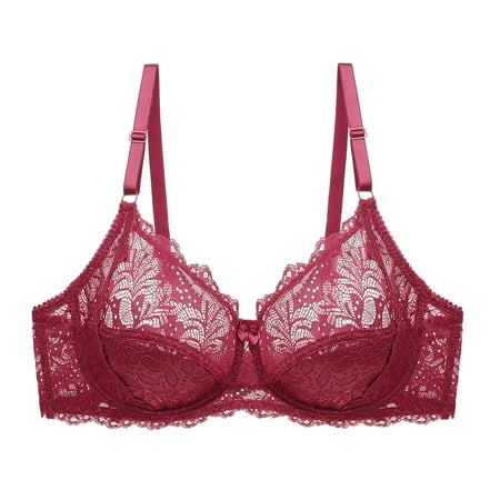 

Honeeladyy Sales Women s Lace With Steel Ring Solid Color Sexy Double Breasted Bra