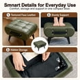 thumbnail image 6 of Leumius Faux Leather Ottoman with Hidden Storage Space,Modern Foot Stool with Handle and Metal Legs for Living Room Bedroom,Green, 6 of 10