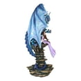 thumbnail image 4 of Giant Leviathan Blue Dragon Protecting A Young Princess Fairy With Kitten Statue, 4 of 8