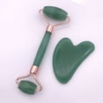 thumbnail image 1 of Set - Herramienta de masaje con rodillo facial, aplicador verde para los músculos de la cara, el cuello y el cuerpo - Relajante, alivia las líneas finas y las arrugas, 1 of 1