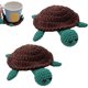 thumbnail image 1 of Cute Turtle Crochet Weave Drink Coaster, 3.9inch Crochet Insulated Cute Turtle Cup Mat, Multi-colored Fabric or Knitted Material Turtles Shaped Coasters, 1 of 7