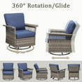 thumbnail image 2 of Yeahumalia 5 Pieces Patio Furniture Set, Outdoor Wicker Couch with 2 Swivel Glider Rocking Chairs and 2 Ottomans for Backyard Poolside, 2 of 11