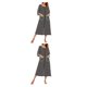 thumbnail image 4 of Qarigey Poliéster Mujer Vestido de noche Casual Cuello Manga larga Doble bolsillo Transpirable Home Office Robe Ropa de dormir Negro Negro S 2Conjunto, 4 of 6