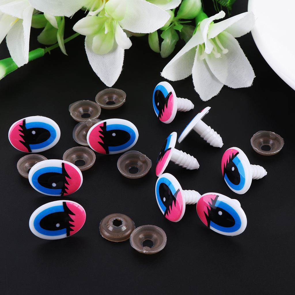 ZUARFY 10pcs Plastic Cartoon Safety Doll Eyes For Toy Bear Dolls Puppet  Stuffed Animal Crafts Children DIY With Washers 