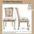 thumbnail image 6 of Dining Chairs French Country Dining Chairs Set of 2, Upholstered Chairs with T-shaped Back, Wire drawing and carving techniques ,Disassemblable , for Living Room, Kitchen , Restaurant Use, Beige,D, 6 of 11
