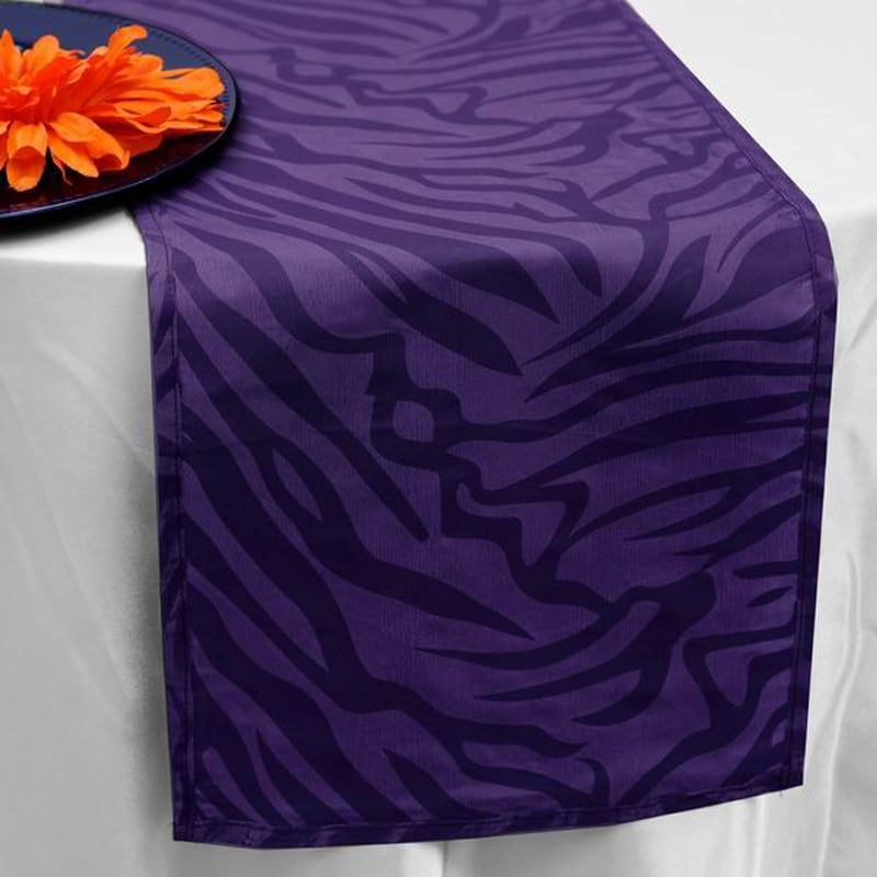 12 X108 Purple Zebra Print Table Runner Jungle Theme Party Decoration 5pc Walmart Com Walmart Com