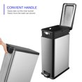 thumbnail image 5 of 12 Gallon Trash Can, Stainless Steel Trash Can with Fingerprint-Resistant, Removal Inner Buck &Soft Close Plastic Lid, Step Garbage Can for Kitchen and Office, 45 Liter Capacity, 5 of 9