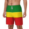 thumbnail image 5 of Mens Rastafari Flag Swimming Trunks with Compression Liner Beach Quick Dry Swim Shorts, 5 of 6