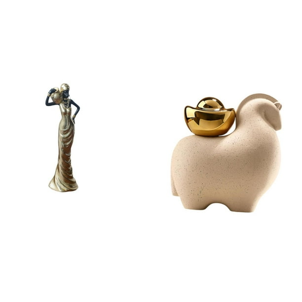 Figura de escritorio,Figuritas africanas,artesanías,artículos de escritorio coleccionables,Estatua de dama tribal,pieza de arte para decoración del hogar,Mini estatua de animal,Mini estatua