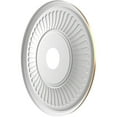 thumbnail image 4 of Ekena Millwork 19"OD x 3 1/2"ID x 1"P Berkshire Thermoformed PVC Ceiling Medallion (Fits Canopies up to 8 3/8"), Bright Coat Gold, 4 of 10
