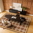 thumbnail image 2 of Toyoso 6'x9' Traditional Lattice Area Rug, Walnut Brown & Cream Large Silicone Indoor Carpet, 0.25" Slim Machine Washable Rug, Non-Slip Stable Floor Cover for Modern Living Room and Apartment, 2 of 9