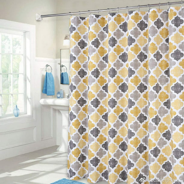 Haperlare 72 W X 78 L Shower Curtains, Quatrefoil Shower Curtain Gray