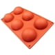 thumbnail image 1 of Molde de silicona con forma de cúpula grande de 6 cavidades, 65 mm de diámetro, para hornear chocolate, pasteles, gelatina y mousse, 1 of 8