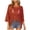 Orange, variant on UOCUFY Women Plain Fringe Cut Out Sheer Knit Crochet Cover Up Three Quarter Sleeve Hollow Out Sweater Shirts Swimsuit Coverups Wear (Light Green, S)
