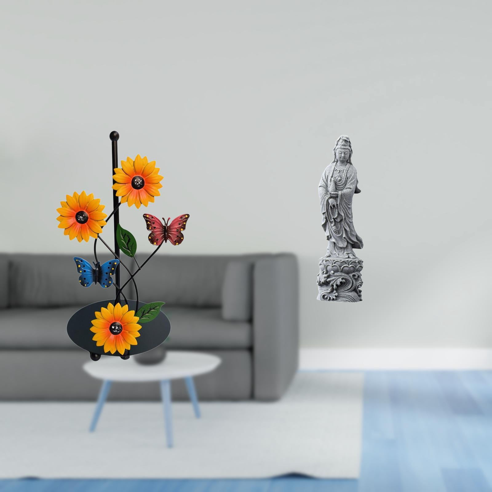Fiocias Toilet Paper Holder Paper Towel Holder Countertop Kitchen Roll Holder Guan Yin Statue Iron Stone Long Suitable for Kitchen Dining Table Coffee