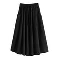 thumbnail image 3 of DuoJiaJ Women's Casual High Waist Pleated A Line Midi Skirt With Pocket Skirts For Women Multicolor L, 3 of 4