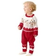 thumbnail image 6 of Douhoow Baby Christmas Sweater Jumpsuit Unisex Infant Elk Printed Knitted Romper, 6 of 9