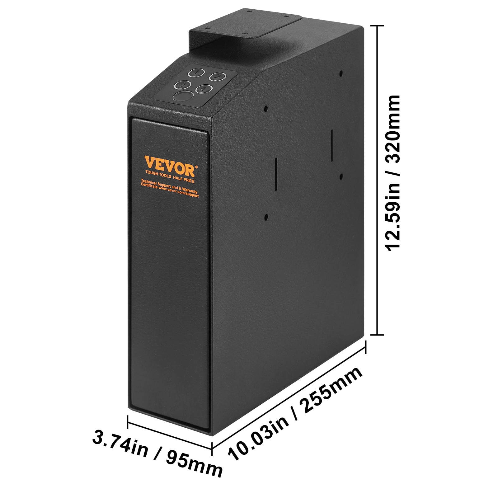 VEVOR Mounted Gun Safe for Pistols, Biometric Gun Safe with Three Quick Access Ways of Fingerprints, Passwords and Keys, Handgun Safe for 1 Pistol for Home, Bedside, Nightstand, Wall