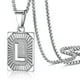 thumbnail image 1 of PROSTEEL Collar con colgante inicial de acero inoxidable para hombres y mujeres, letra L Nombre de Amor Personalizado Collar de Plata Cadena Cumpleaños Regalo de Navidad para Niño, 1 of 8