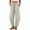 Khaki-1, variant on Cotton Pants for Women Barrel Drawstring Elastic Waist Wide Leg Pants Summer Beach Vacation Trousers with Pockets