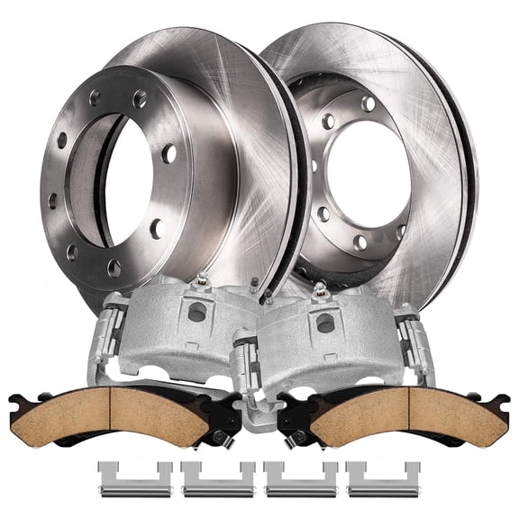 Detroit Axle - Front Brake Kit for Chevrolet GMC Express Savana Silverado Sierra 2500 3500 Disc Brake Rotors Brake Calipers Ceramic Brake Pads