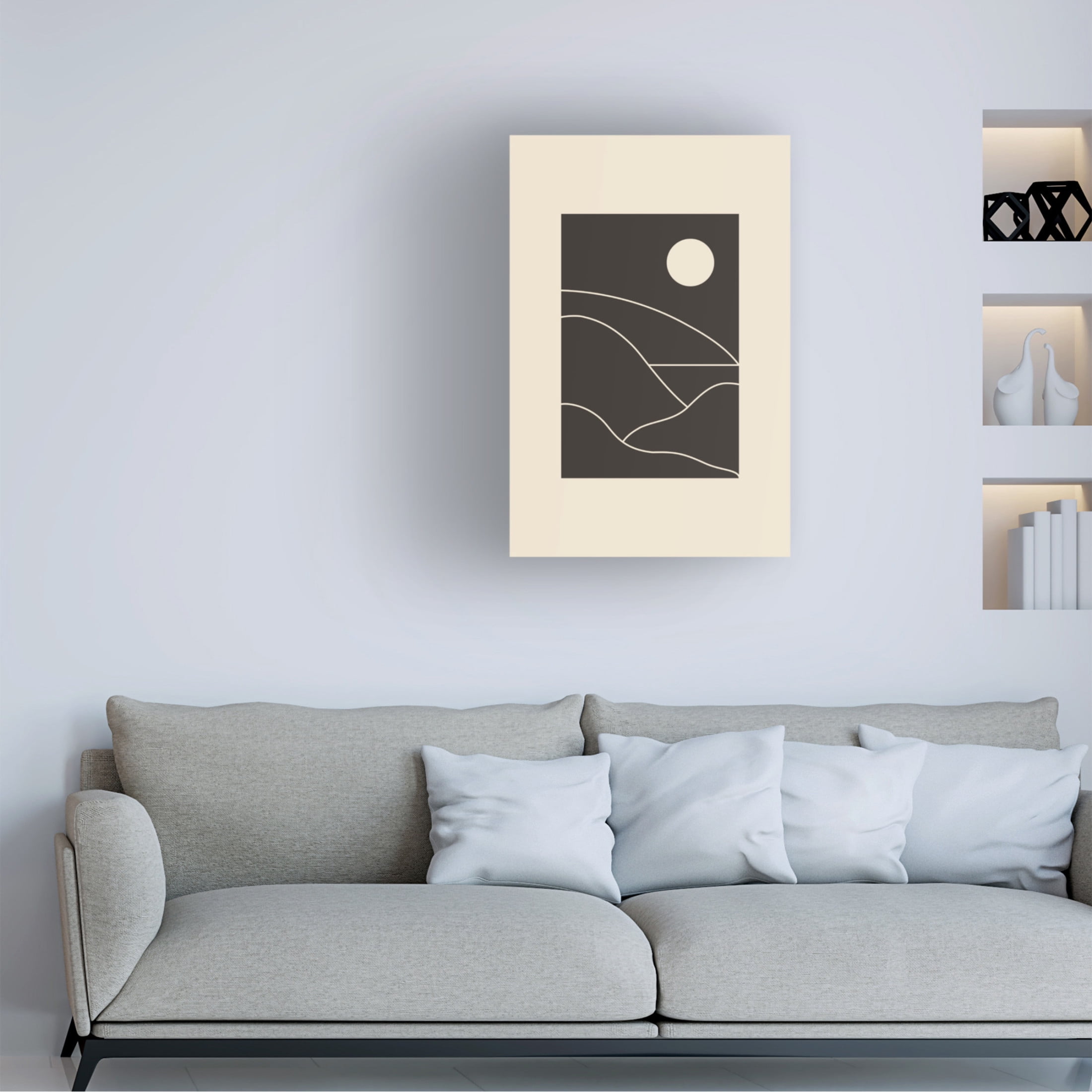 Trademark Fine Art jay stanley Black Minimal Mountains 1 Canvas Wall Art