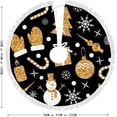 thumbnail image 5 of Christmas Tree Skirt Xmas Tree Skirts 30 in Golden Christmas Tree Bell Snowman Christmas Tree Mat for Christmas Holiday Party Ornaments, 5 of 5