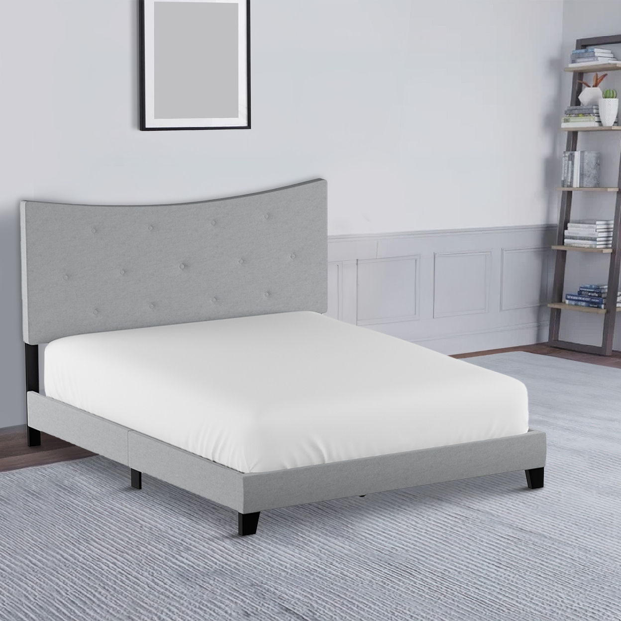ACME Venacha Upholstered Platform Queen Bed, Gray Fabric - image 5 of 6